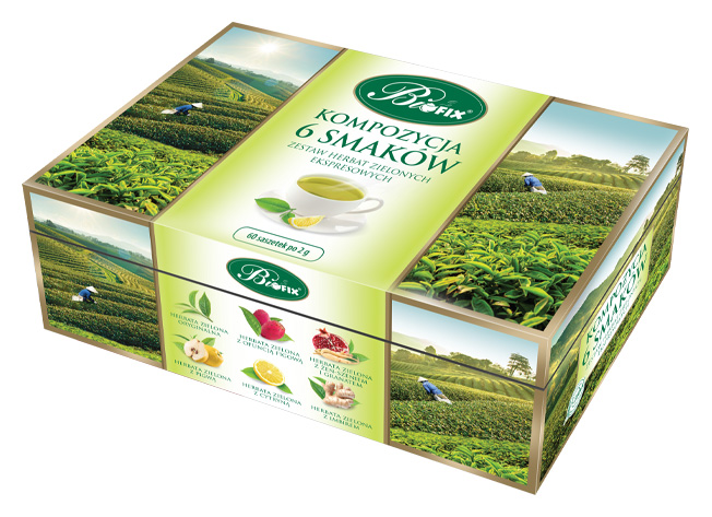 Композиция 6 вкусов (60 пакетиков) зеленый чай 
