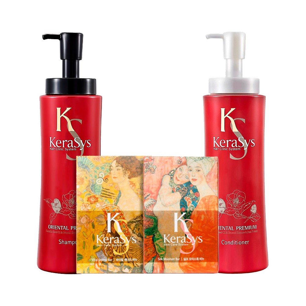 KeraSys Oriental (шампунь 470г + кондиционер 470г + мыло 2шт) Подарочный набор