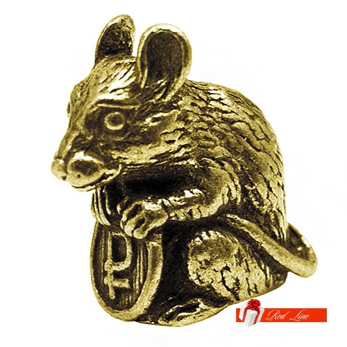 КОШЕЛЬКОВАЯ МЫШКА С МОНЕТКОЙ, ЗОЛОТАЯ