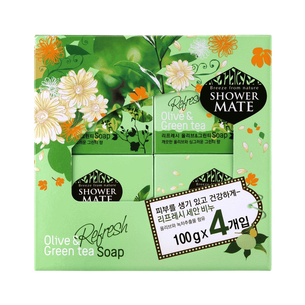Shower Mate Оливки и зеленый чай Мыло 100г 4 шт.