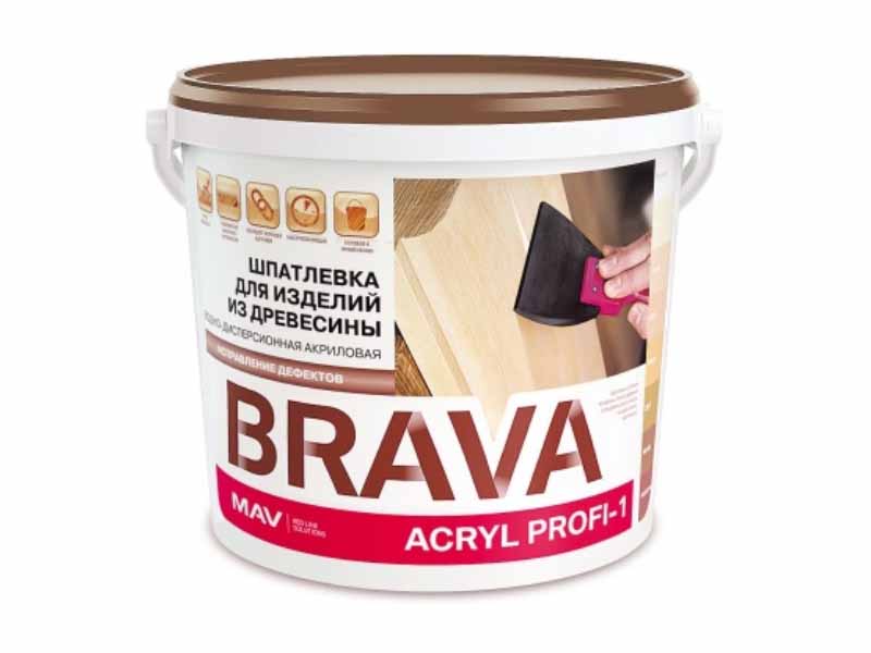 Шпатлевка BRAVA ACRYL PROFI-1 для изделий из древесины