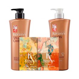 KeraSys Salop Care Питание (шампунь 470г + кондиционер 470г + мыло 2шт) Подарочный набор