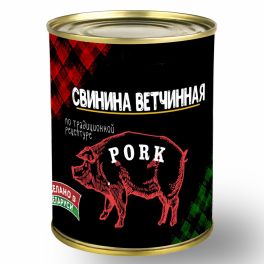 Консервы мясные рубленые "Свинина ветчинная" 340 г ж/б