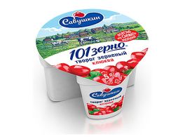 Творог зерненый «101 зерно+сливки» с фруктовым наполнителем