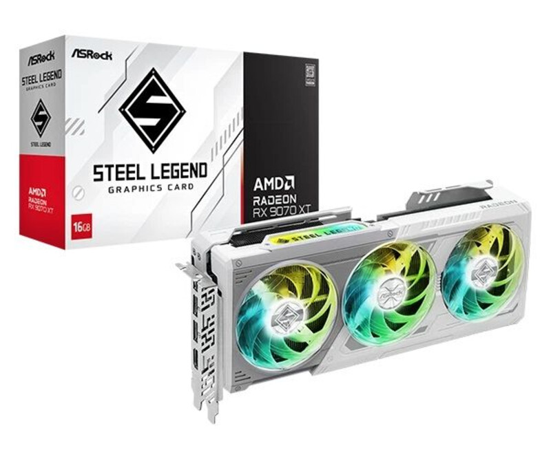 Видеокарта ASRock AMD Radeon RX 9070 XT Steel Legend 16 ГБ GDDR6 